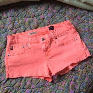 AG Adriano Goldschmied Neon Pink Jean Shorts